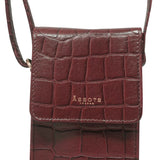 'TRACY' Red Croc Real Leather Crossbody Phone Bag