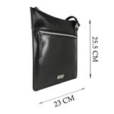 'WILLOW' Black Smooth Leather Crossbody Bag