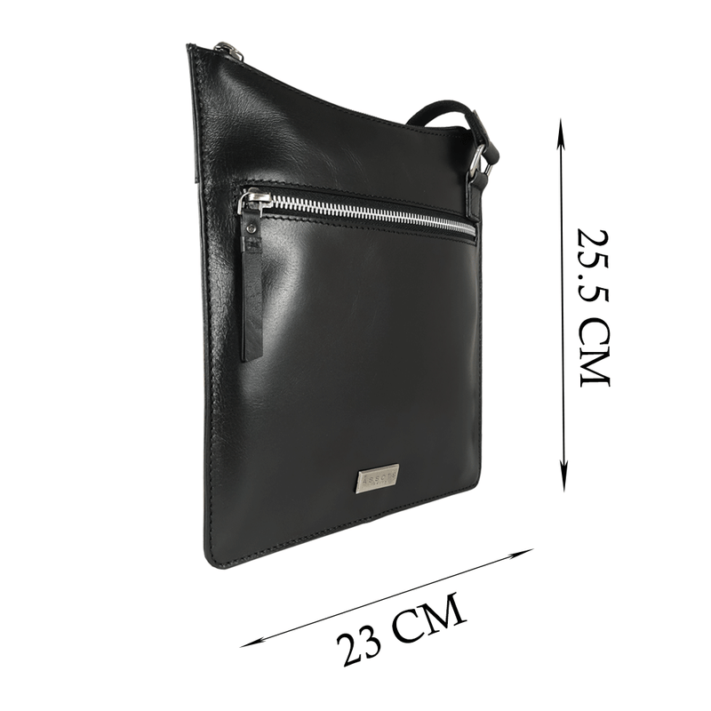 'WILLOW' Black Smooth Leather Crossbody Bag