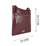 'WILLOW' Burgundy Smooth Leather Crossbody Bag