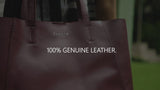 'ADELA' Ice Grey Smooth Real Leather Unlined Designer Tote Bag